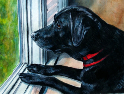 Black Lab Watercolor